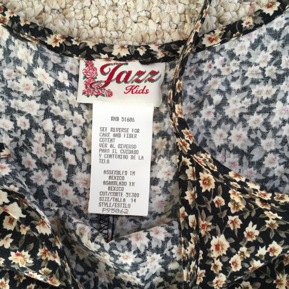 Long Black & Tan Floral Dress - Picture 3 of 6